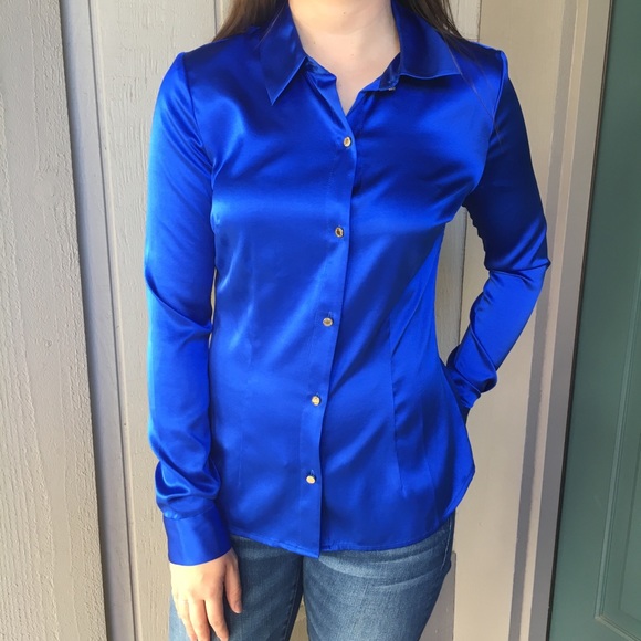 Royal Blue Silk Shirt Hotsell, 55% OFF 